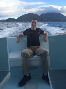 Roger Ver on a Sea Taxi heading to St Kitts from the neighbouring island of Nevis 