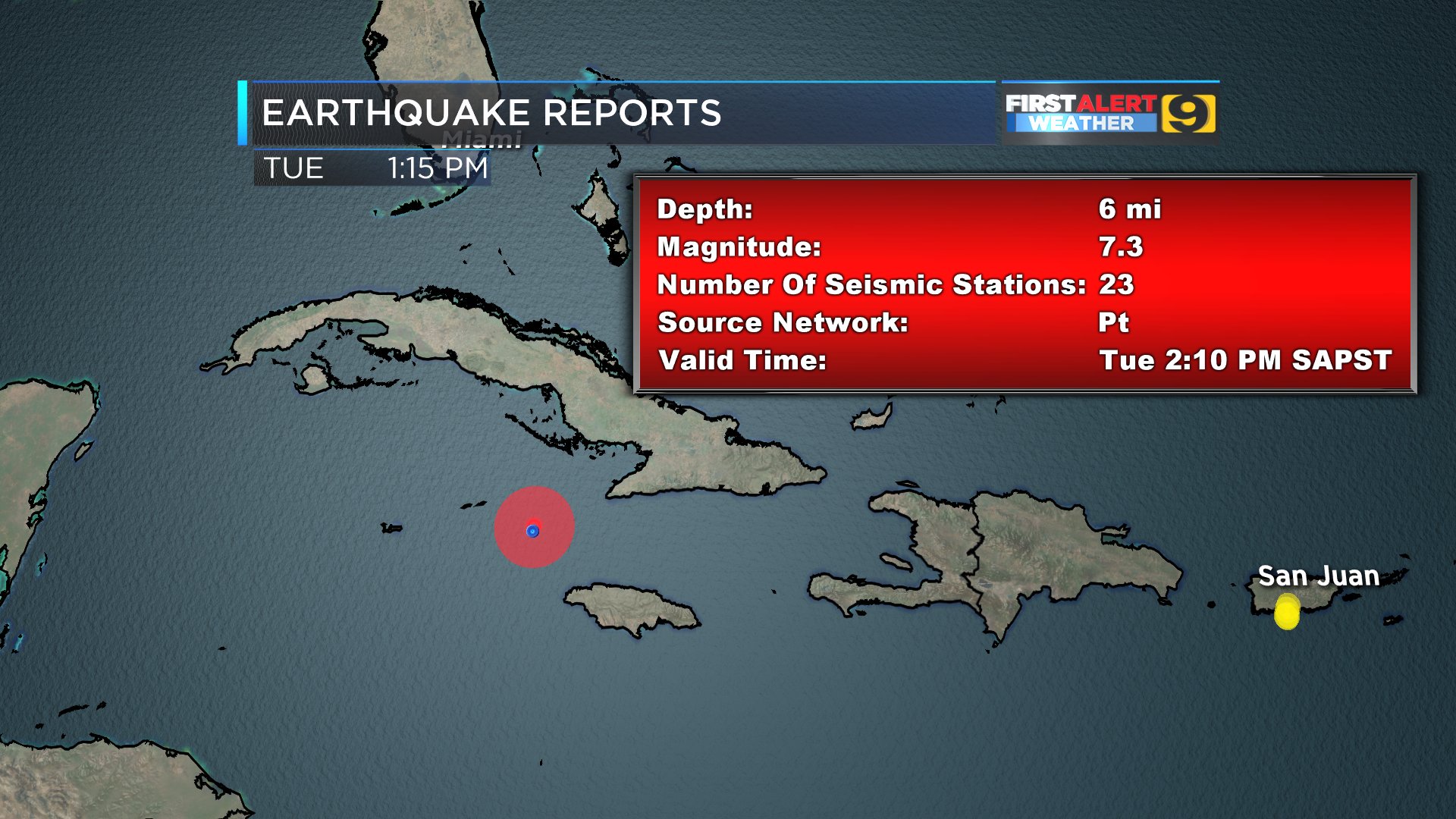 Massive 7.7 Magnitude earthquake hits between Cuba and Jamaica Times