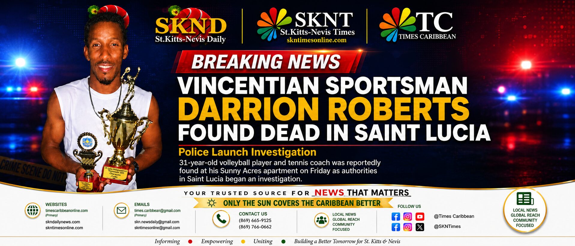 Vincentian Sportsman Darrion Roberts Found Dead in Saint Lucia; Police Launch Investigation