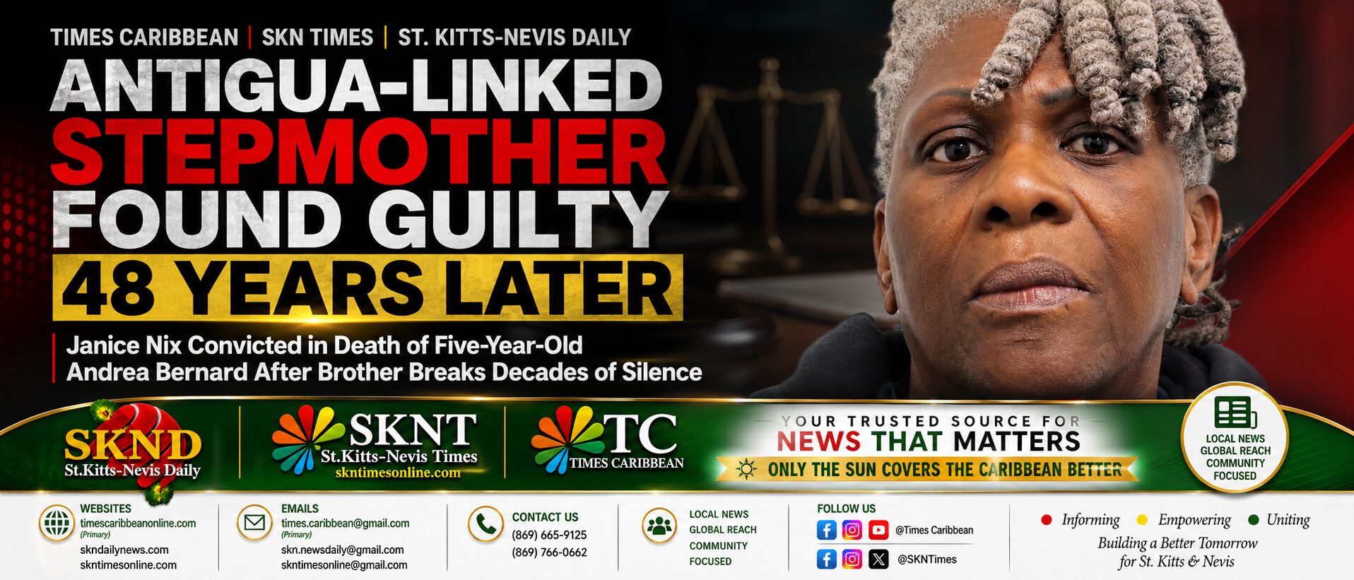 ANTIGUA-UK STEPMOTHER FOUND GUILTY 48 YEARS LATER: Janice Nix Convicted in Death of Five-Year-Old Andrea Bernard After Brother Breaks Decades of Silence