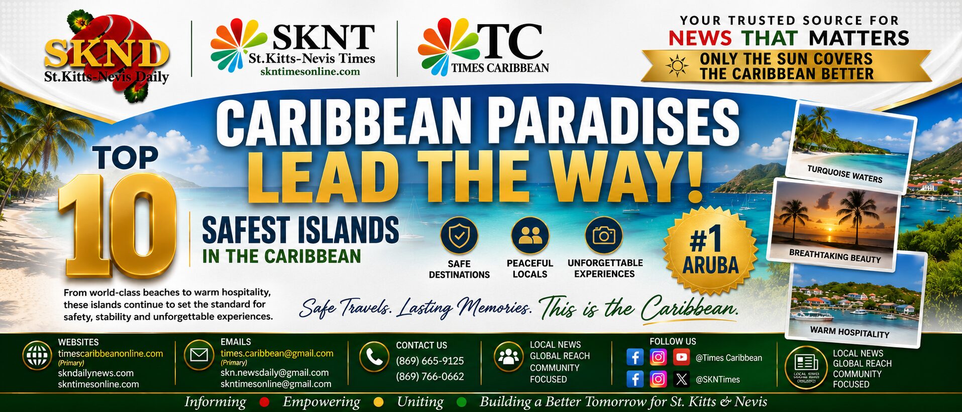 CARIBBEAN PARADISES DOMINATE GLOBAL TRAVEL CONVERSATIONS AS REGION’S SAFEST ISLANDS REVEALED