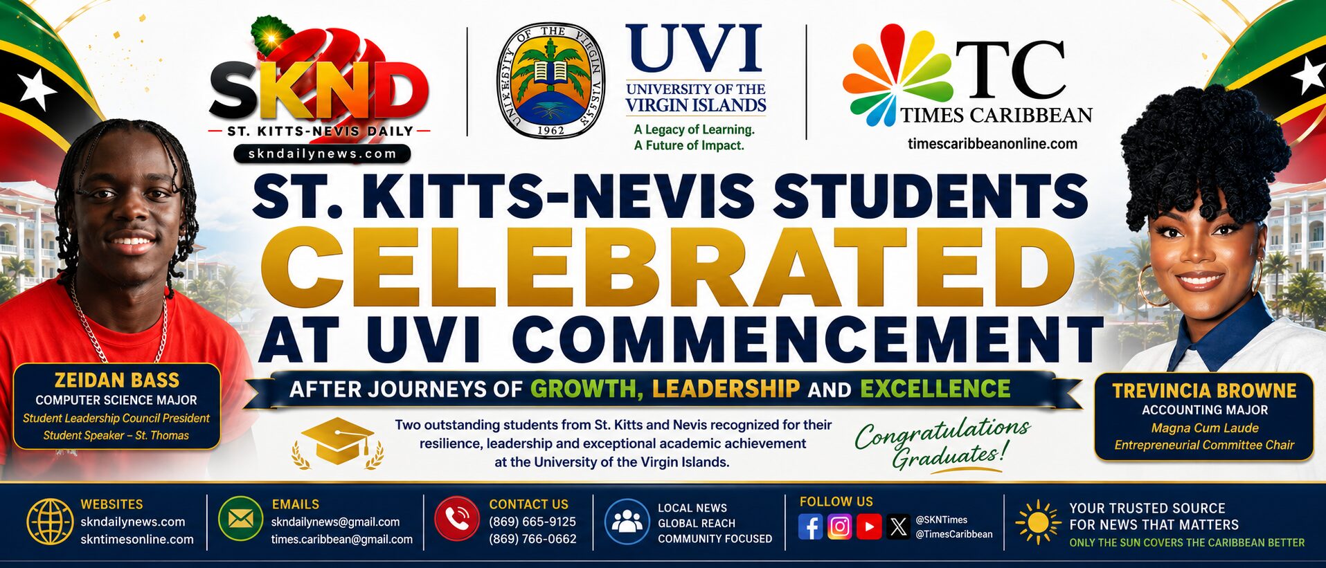 ST. KITTS-NEVIS STUDENTS CELEBRATED AT UVI COMMENCEMENT AFTER JOURNEYS OF GROWTH, LEADERSHIP AND EXCELLENCE