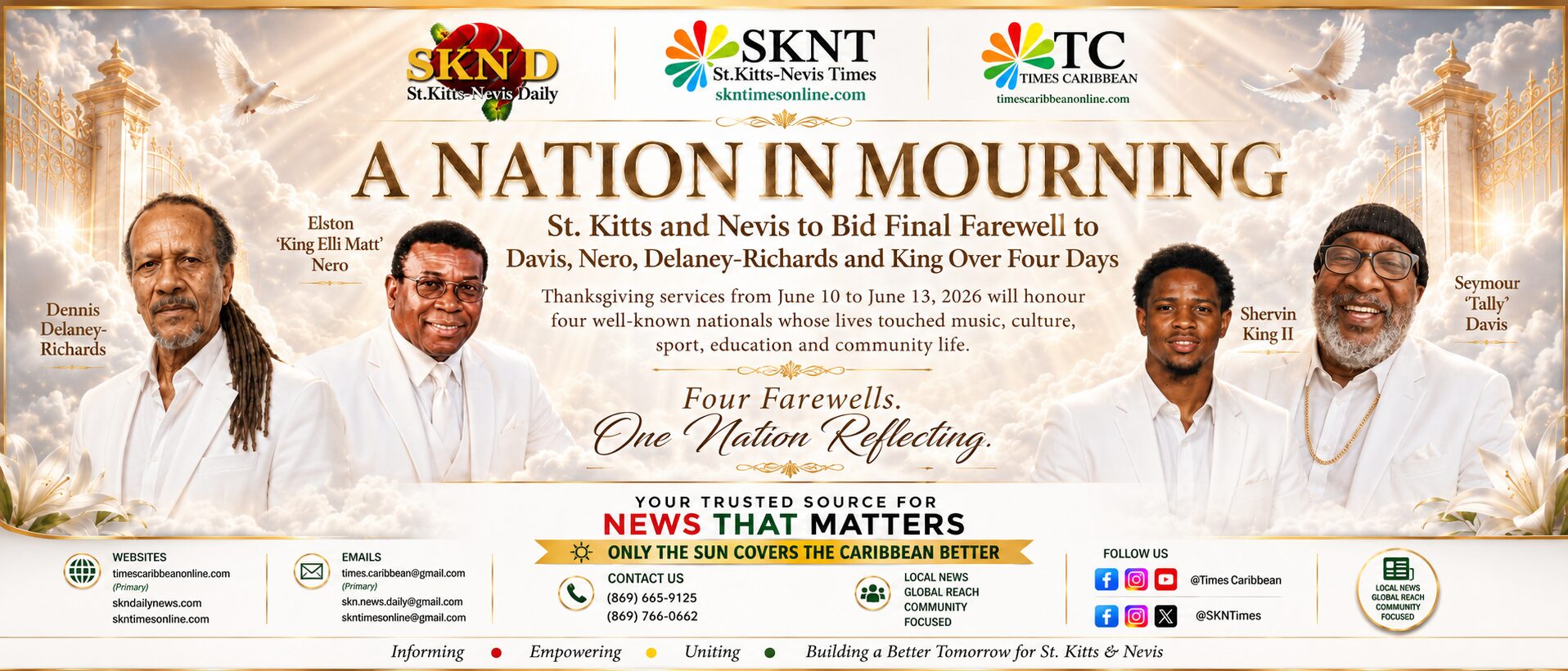 A Nation in Mourning: St. Kitts and Nevis to Bid Final Farewell to Davis, Nero, Delaney-Richards and King Over Four Days