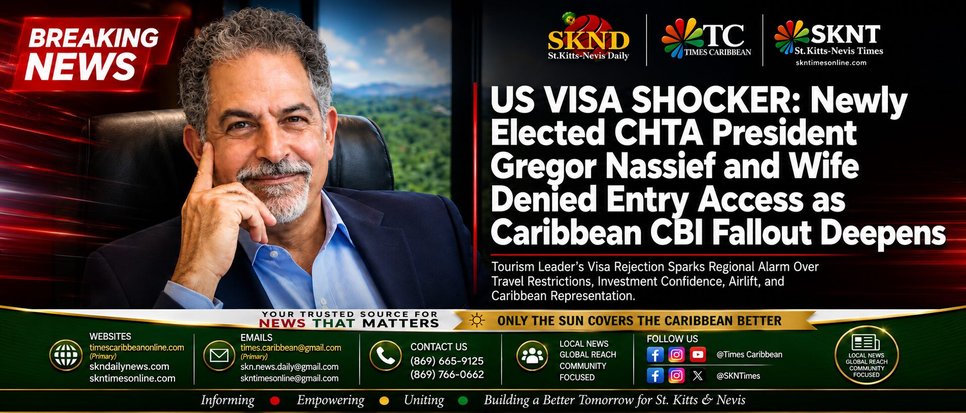 US VISA SHOCKER: Newly Elected CHTA President Gregor Nassief and Wife Denied Entry Access as Caribbean CBI Fallout Deepens